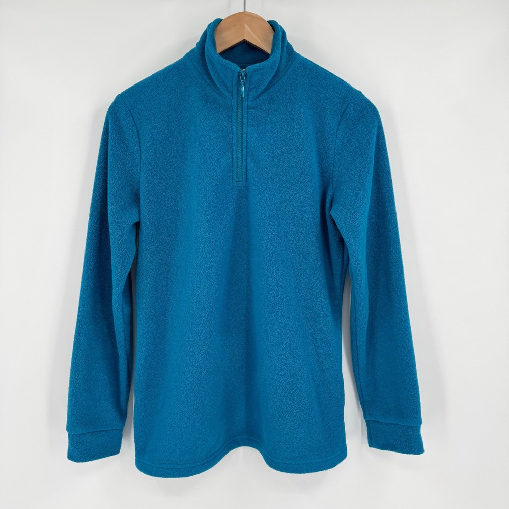 Sahalie Butter Fleece Blue 1/4 Zip Pullover Sweatshirt Women's Sz S